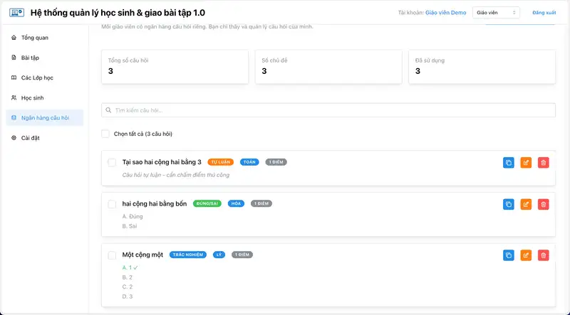 Phần mềm Giao và chấm bài online - Hình 5