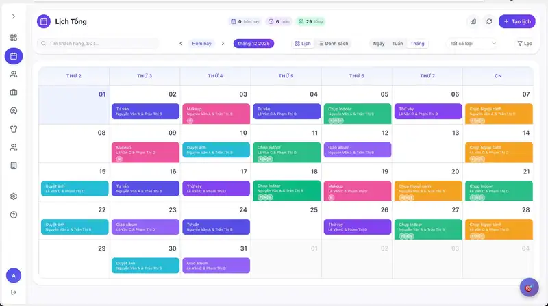 Web App quản lý lịch hẹn chuyên sâu cho ekip cưới - Hình 1